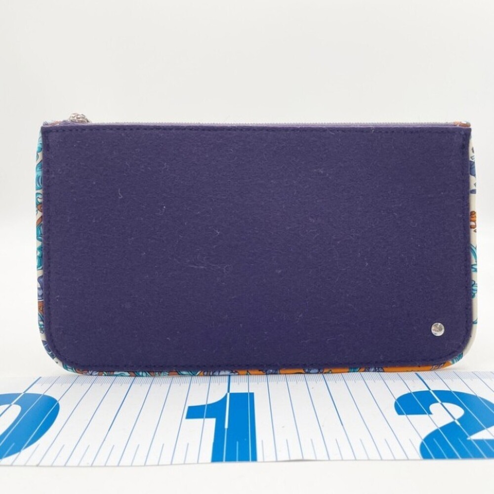 HERMES Pouch Trouse Zippy GM 101899M Navy Multicolor Felt Silk Women's In Fla...
